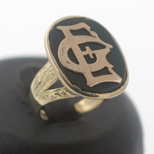 Siegel Wappen Herren Prunk Edelstein Ring 750 Gold 18 Kt Gelbgold Wert 1460,-