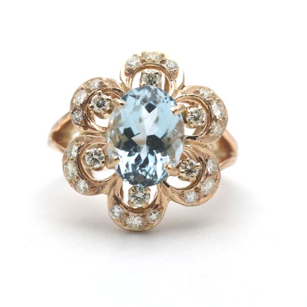 Brillant Aquamarin Ring 750 1,00 Ct Gelbgold 18 Karat Diamant Gold Wert 4200,-