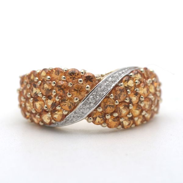 Diamant Citrin Ring 585 Gold Gelbgold 14 Kt Wert 800,-