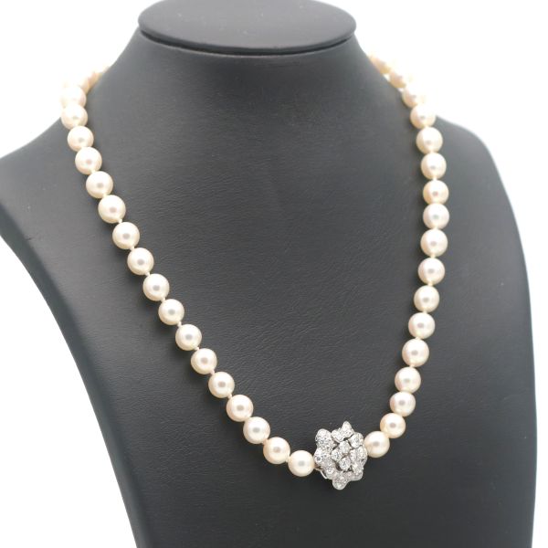 Diamant Perlen Collier Gold Kette 750 Weißgold Brillant 18 Kt Wert 4100,-